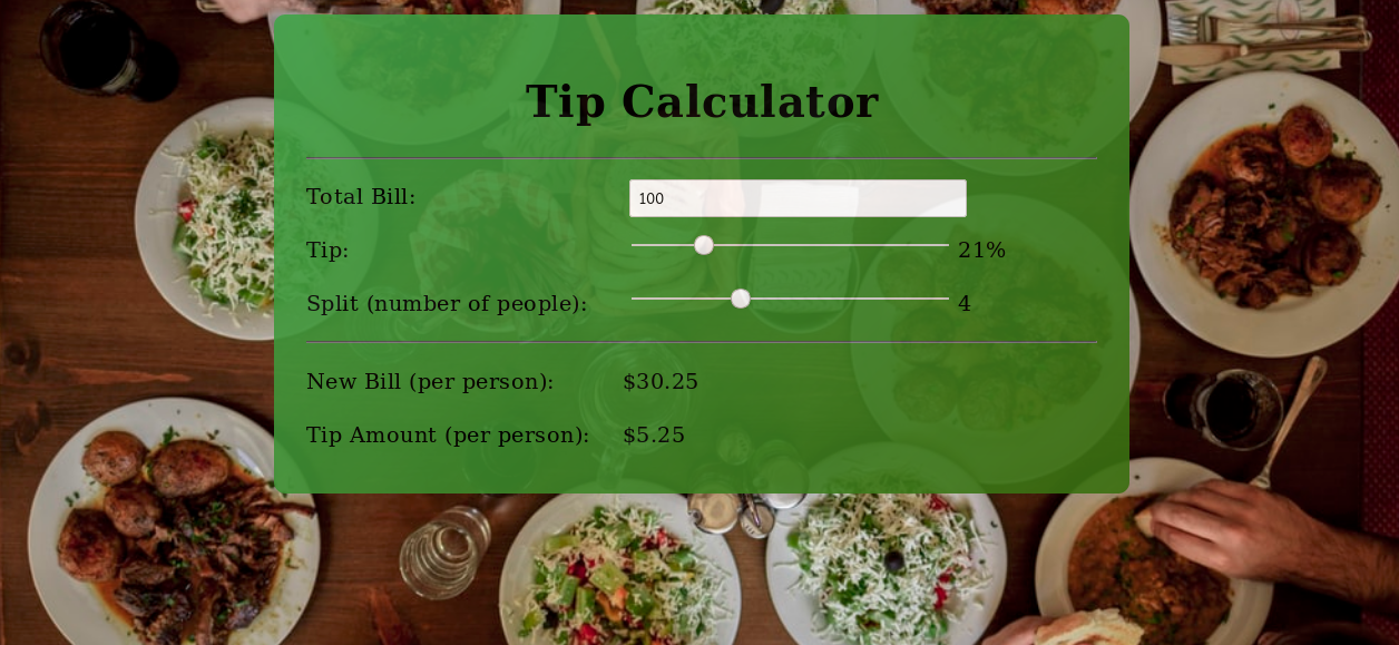 JavaScript Tip Calculator